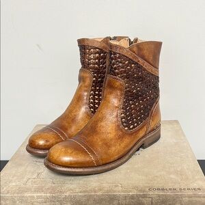 BED|STU Tan Leather Ankle Boots